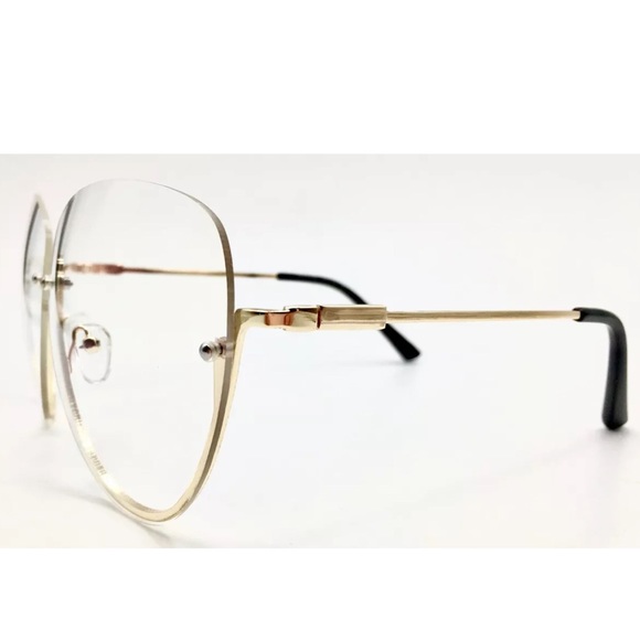 Clear Oversized rimless upside down Glasses - Picture 4 of 4